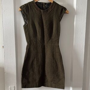 Theory Olive Textured Mini Dress